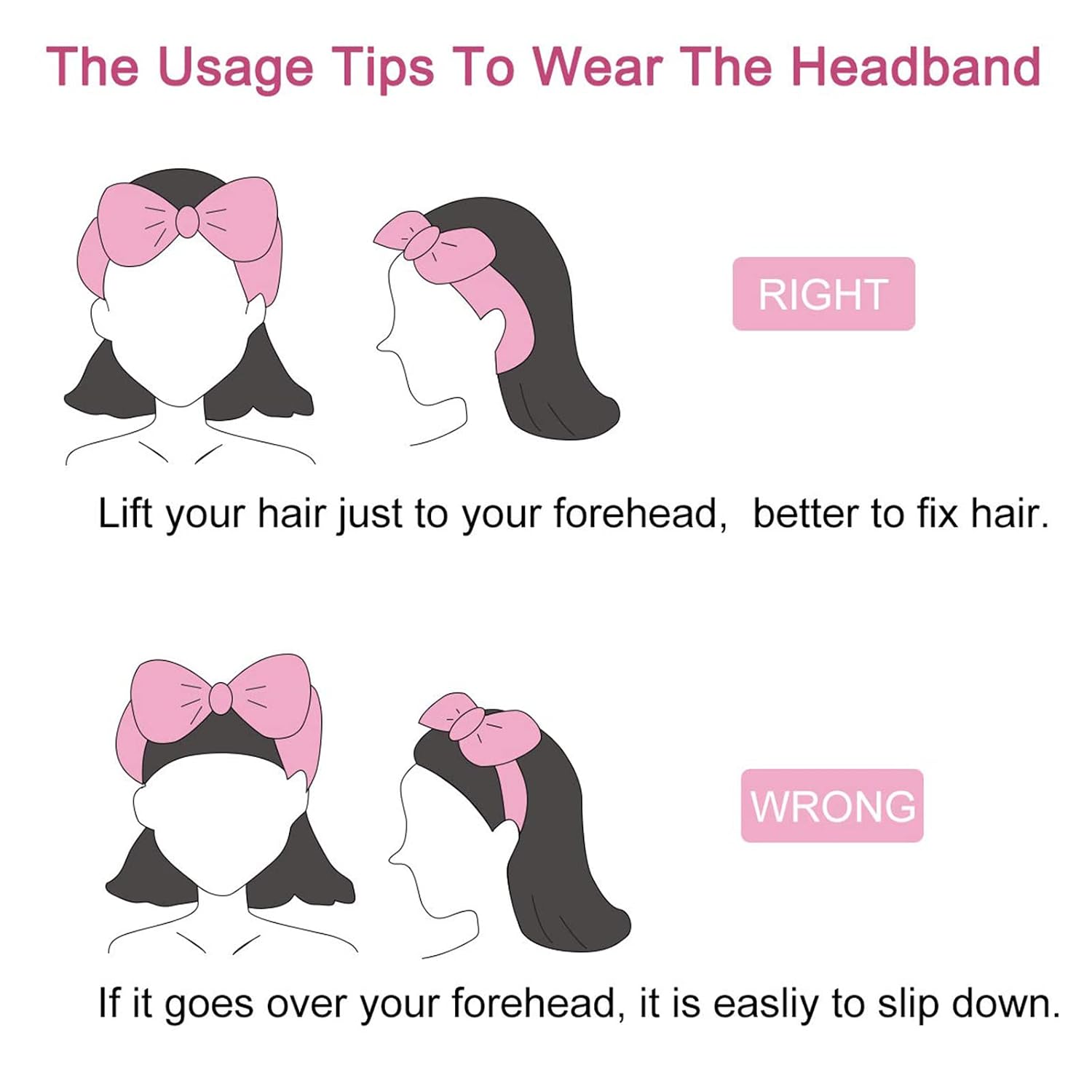 Casoty 8 Pcs Pink Spa Headbands, Soft Coral Fleece Hair Bow Headband for Washing Face, Makeup, Skincare, Yoga, Hair Accessory for Women, Girls, Adults, Gift