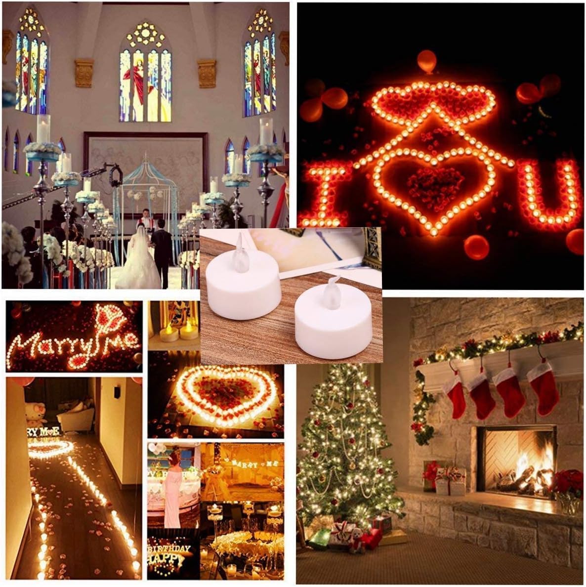 Nancia LED Tea Lights Candles- 100PACK Flameless Candles Realistic and Bright Flickering Long Lasting 200Hours for Holiday Celebration,Home Decoration Warm White