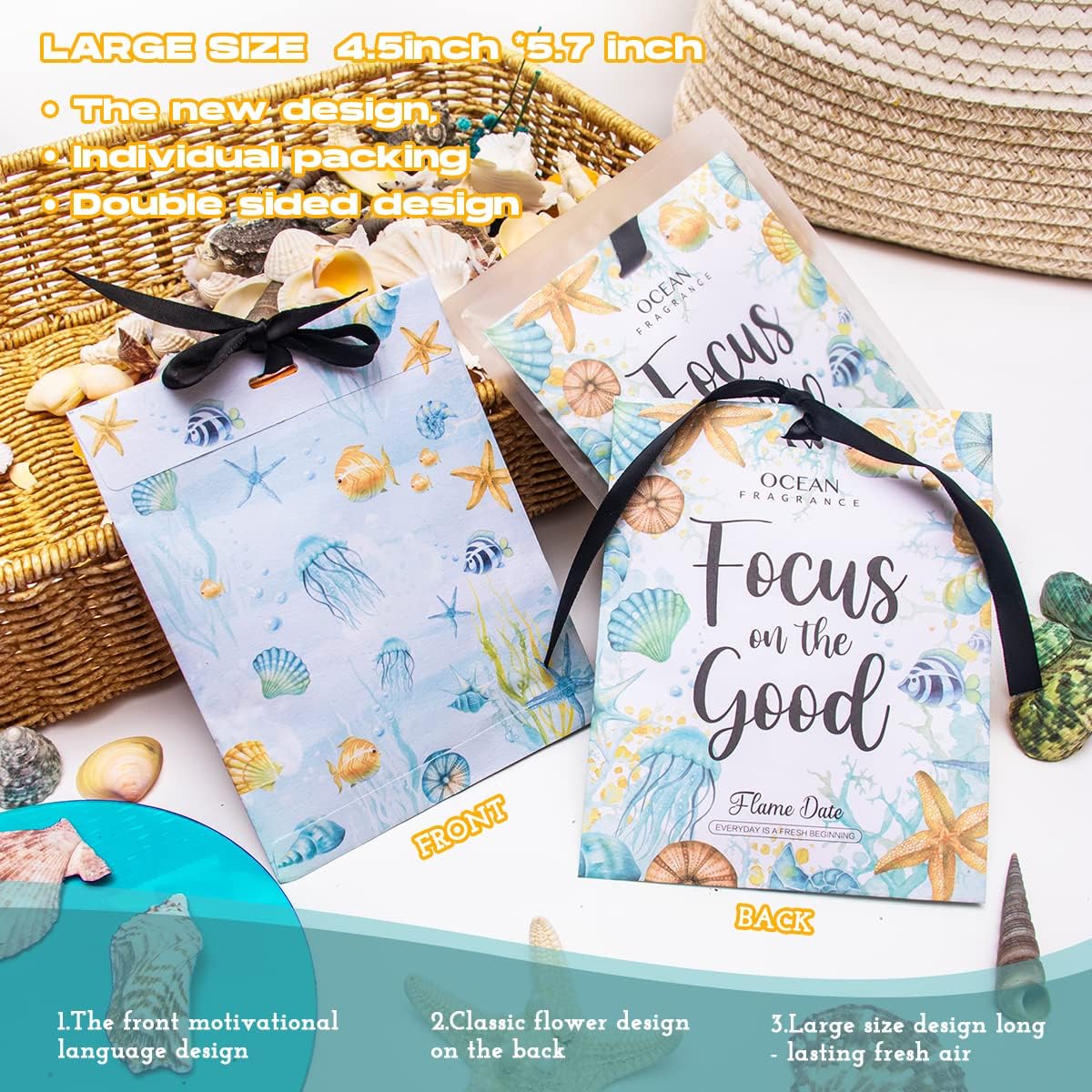 6 Pack Inspirational Scented Sachets | Motivational Birthday Gift Ideas for Her Women Friend Bestie Sister Coworker Teacher | Self Care Positive Presents for Confidence & Daily Encouragement(3 Scents)
