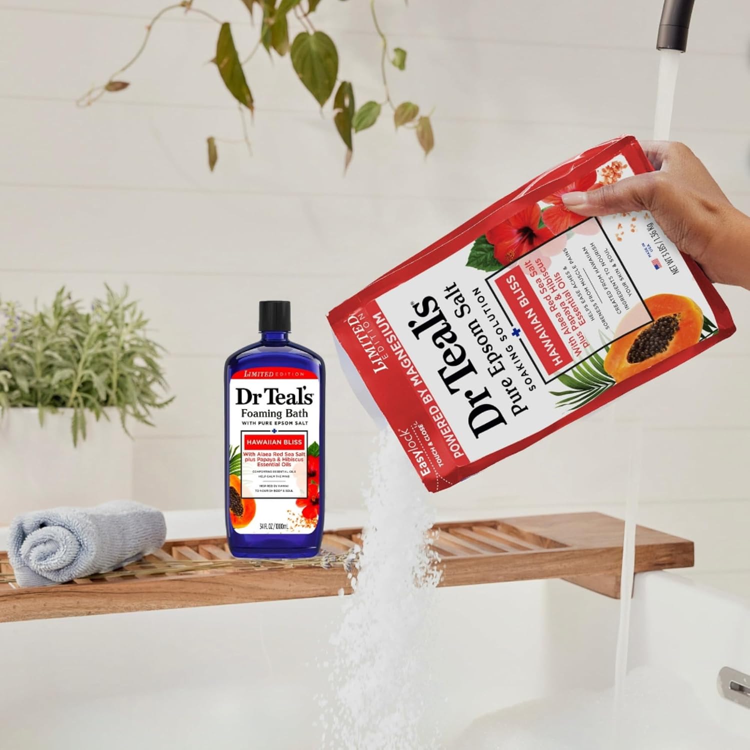 Dr Teal's Hawaiian Bliss Pure Epsom Salt Soak and Foaming Bath (Hawaiian Bliss)
