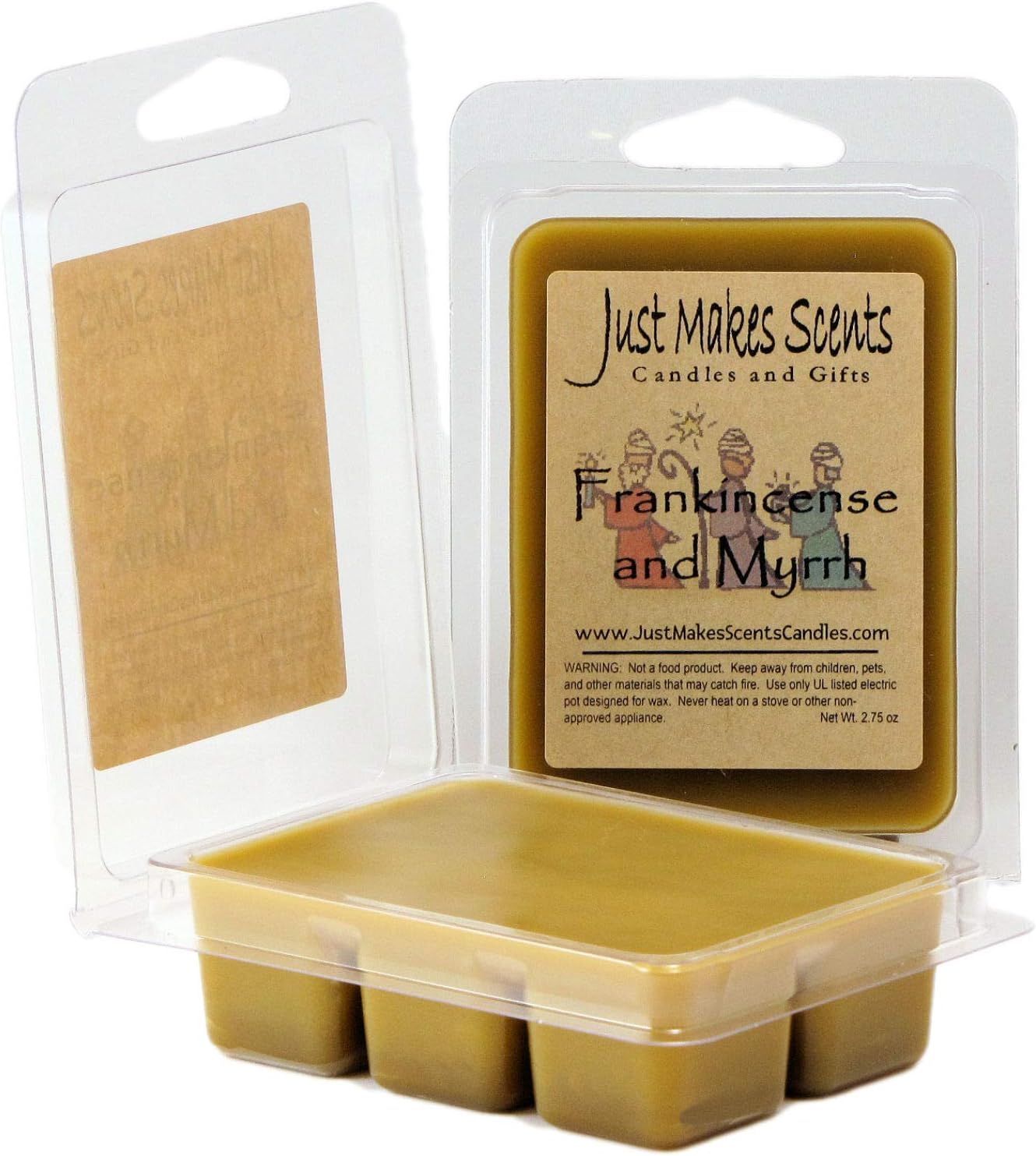 2 Pack - Frankincense & Myrrh Scented Blended Soy Wax Melts by Just Makes Scents