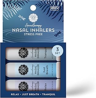 Aromatherapy Nasal Inhaler Sticks Collection - All-Natural Wellness Kit | Made with Undiluted Essential Oil Blends for Overall Well-Being (3 Pack, Stress Free)