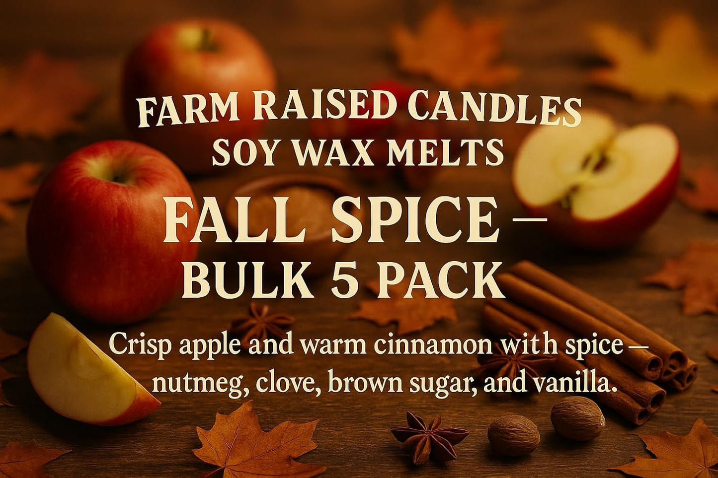 USA 100% American Farmed - Soy Wax Melts – [Parent], 5 Pack Single Scent (Fall Spice)