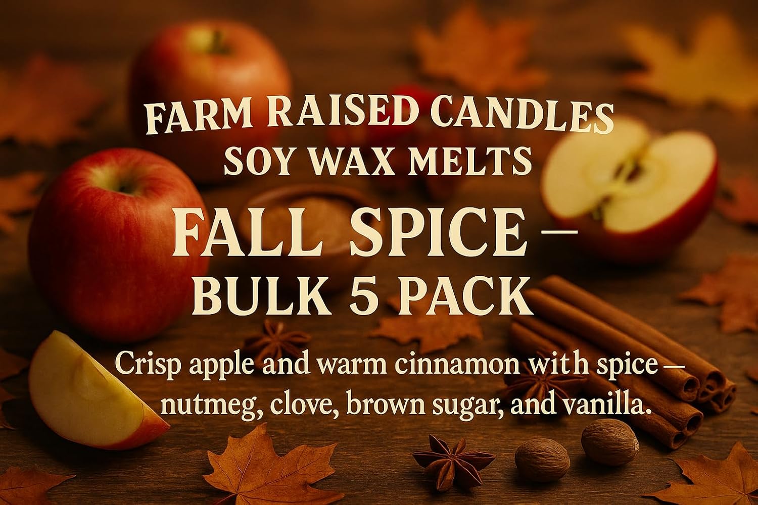 USA 100% American Farmed - Soy Wax Melts – [Parent], 5 Pack Single Scent (Fall Spice)