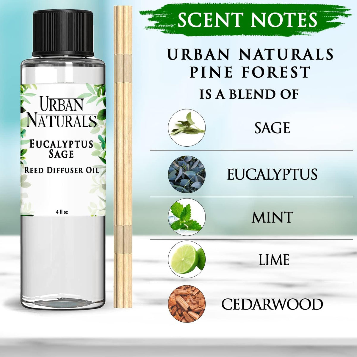 Urban Naturals Eucalyptus & Sage Oil Reed Diffuser Refill