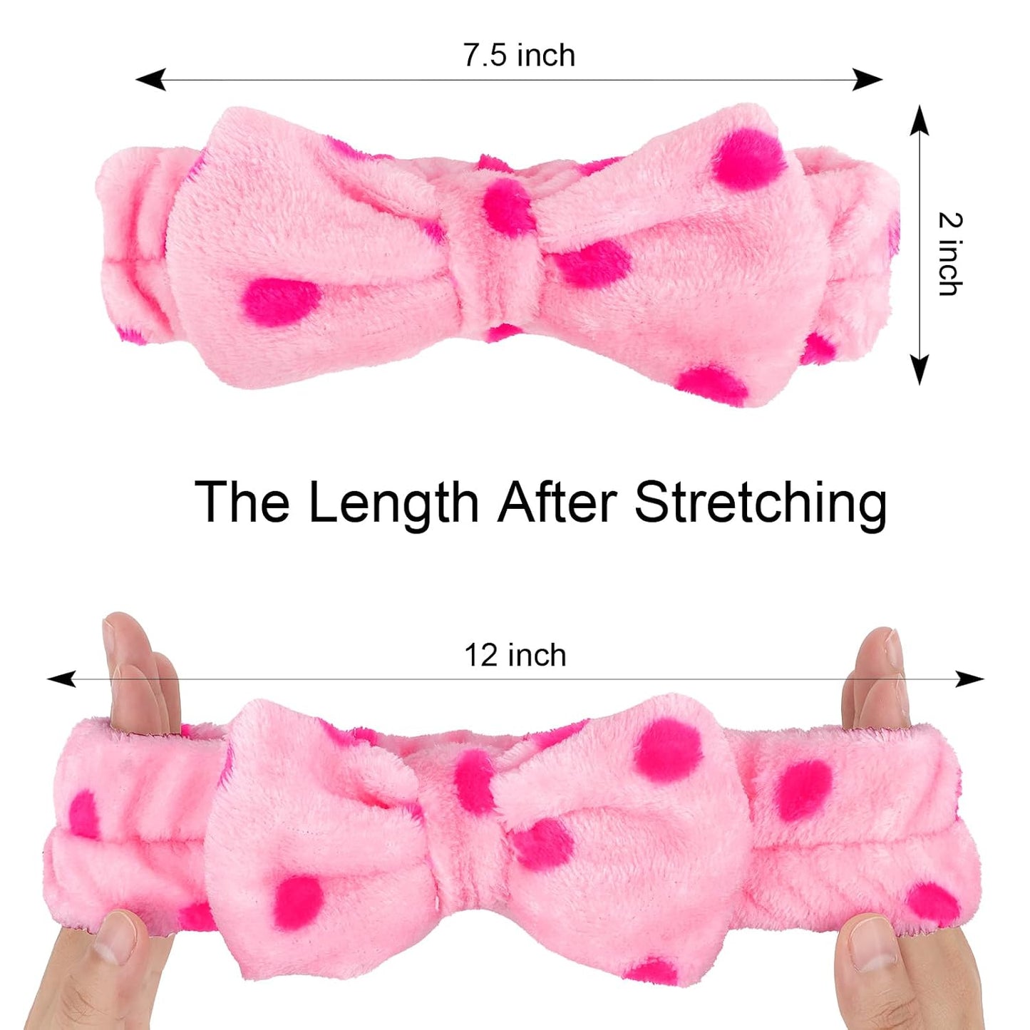 Casoty 10 Pcs Skincare Headbands, Spa Headband for Washing Face, Soft Coral Fleece Hair Bands for Makeup, Bow Headbands for Face Washing Shower Skin Care Yoga