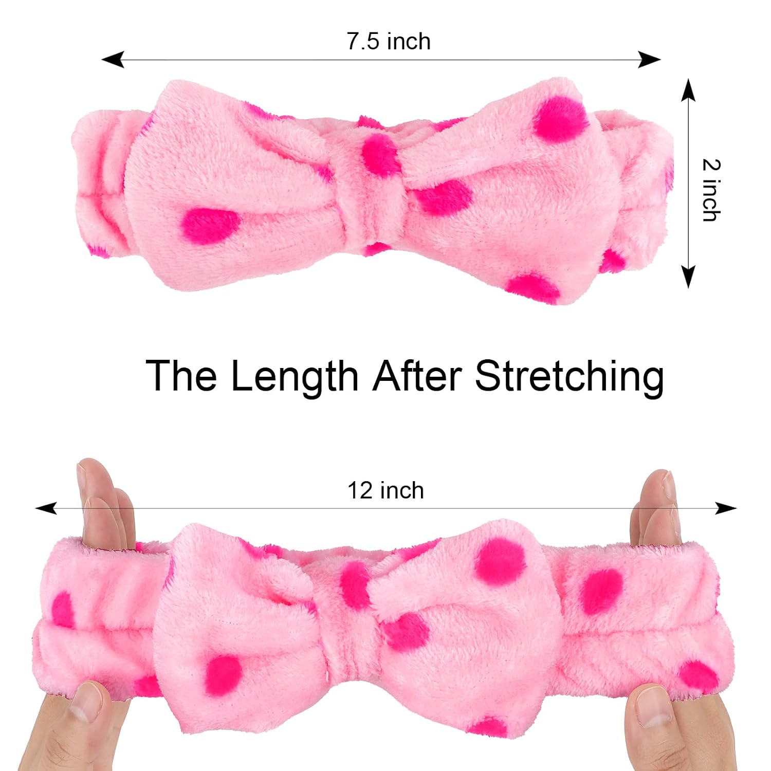 Casoty 10 Pcs Skincare Headbands, Spa Headband for Washing Face, Soft Coral Fleece Hair Bands for Makeup, Bow Headbands for Face Washing Shower Skin Care Yoga