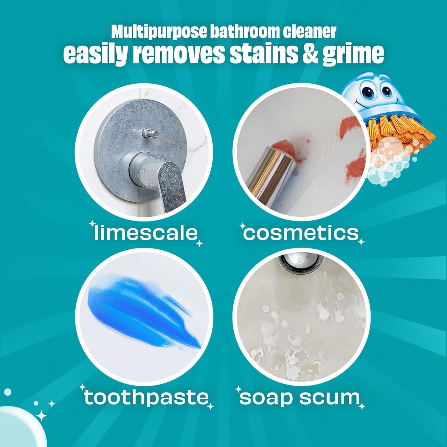 Scrubbing Bubbles Easy Clean Foaming Multipurpose Bathroom Cleaner, Continuous Spray Bottle, Fast Acting Foam, 13.58 Ounce (Pack of 2)