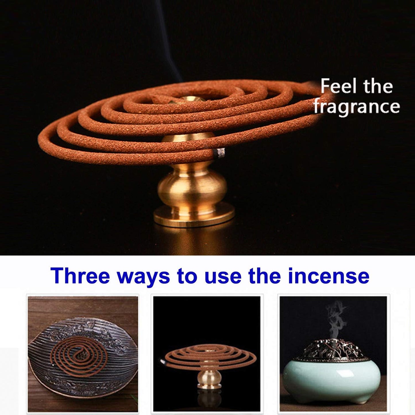 Sandalwood Coils Incense Natural 48 Pieces for Incense Holder Burner Home Decor Indoor Aroma 4 Hours