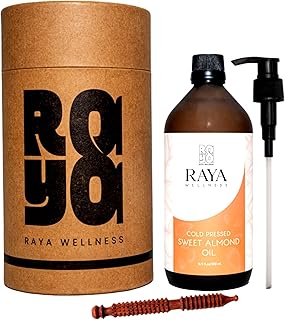 Sweet Almond Oil - Cold-Pressed, 100% Pure - Glass Bottle - 16.9 fl oz (500 ml)