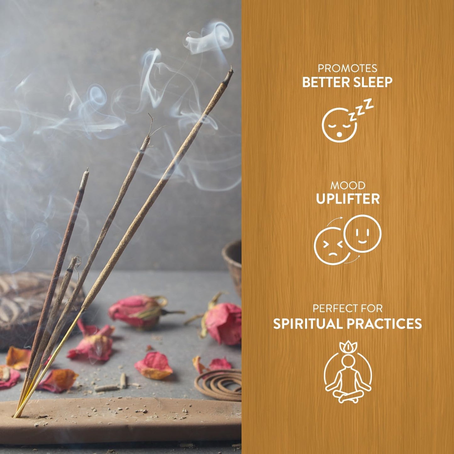 Hem Frankincense Masala Incense Sticks | Natural Fragrance of Sandalwood for Positivity | Smudge Healing Incense for Stress Relief & Cleansing | Gift Set - Pack of 12 (15 GMS Each)