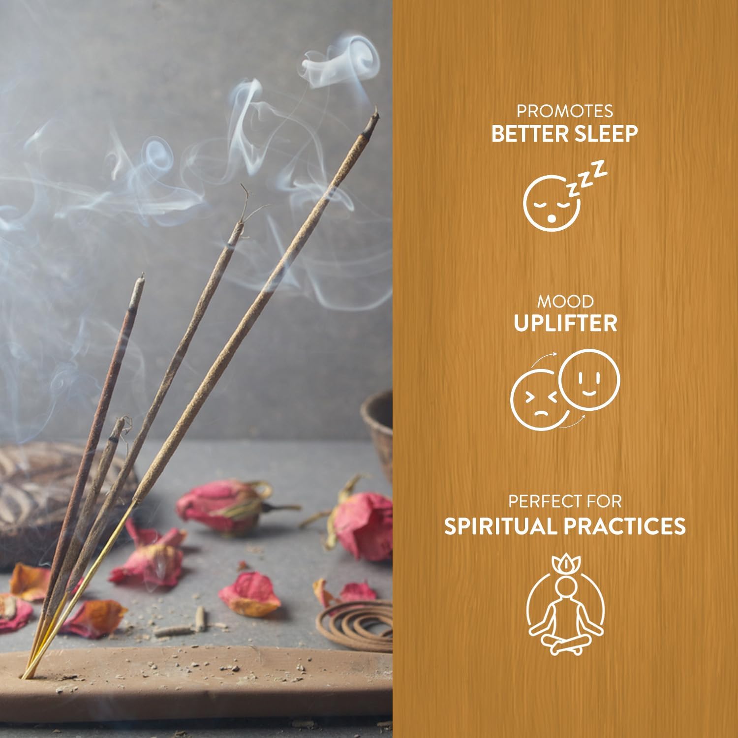 Hem Frankincense Masala Incense Sticks | Natural Fragrance of Sandalwood for Positivity | Smudge Healing Incense for Stress Relief & Cleansing | Gift Set - Pack of 12 (15 GMS Each)
