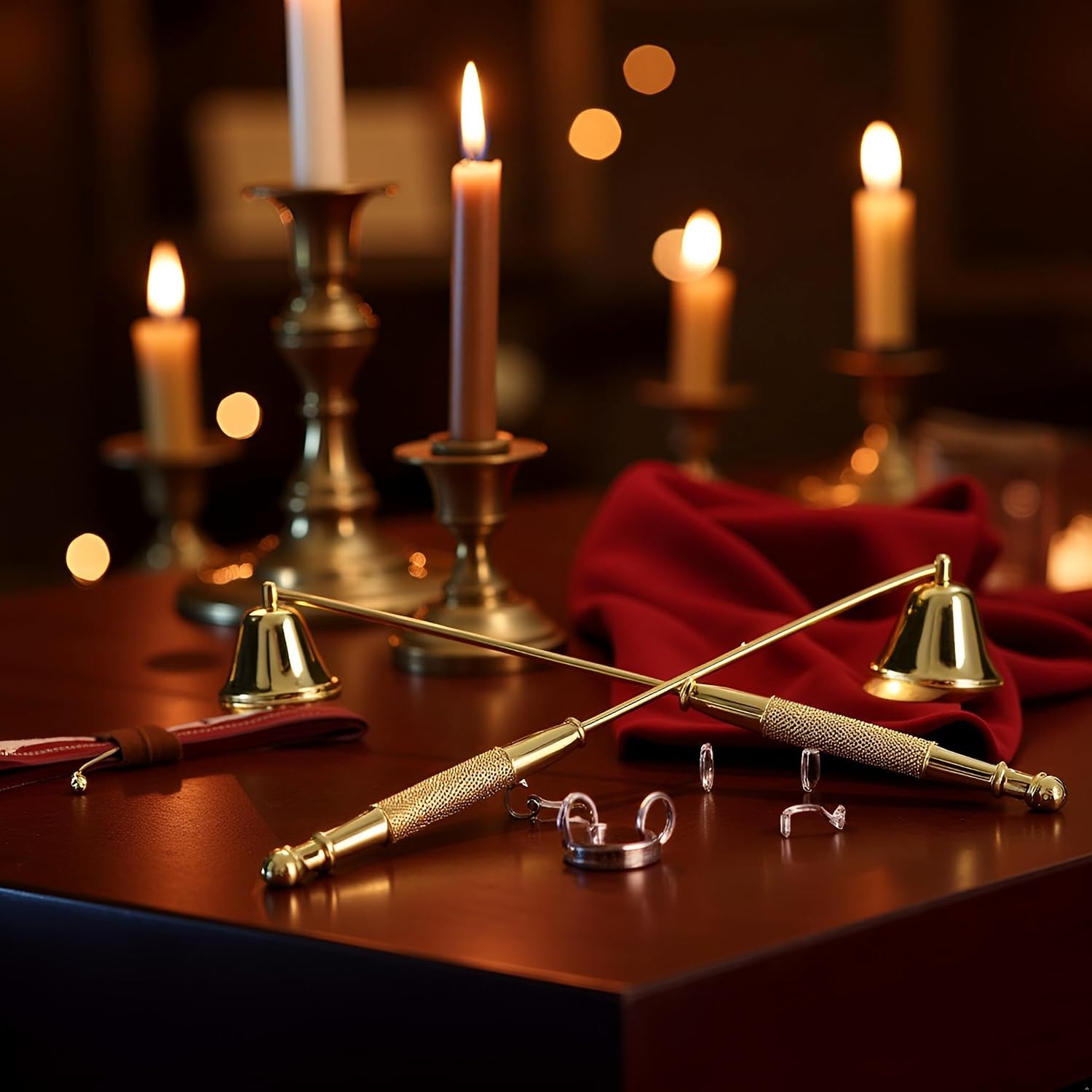 Gold Metal Candle Snuffer Wick Snuffer with Long Handle Candlesnuffers Candle Sleeves Accessories, Candlesnuffers