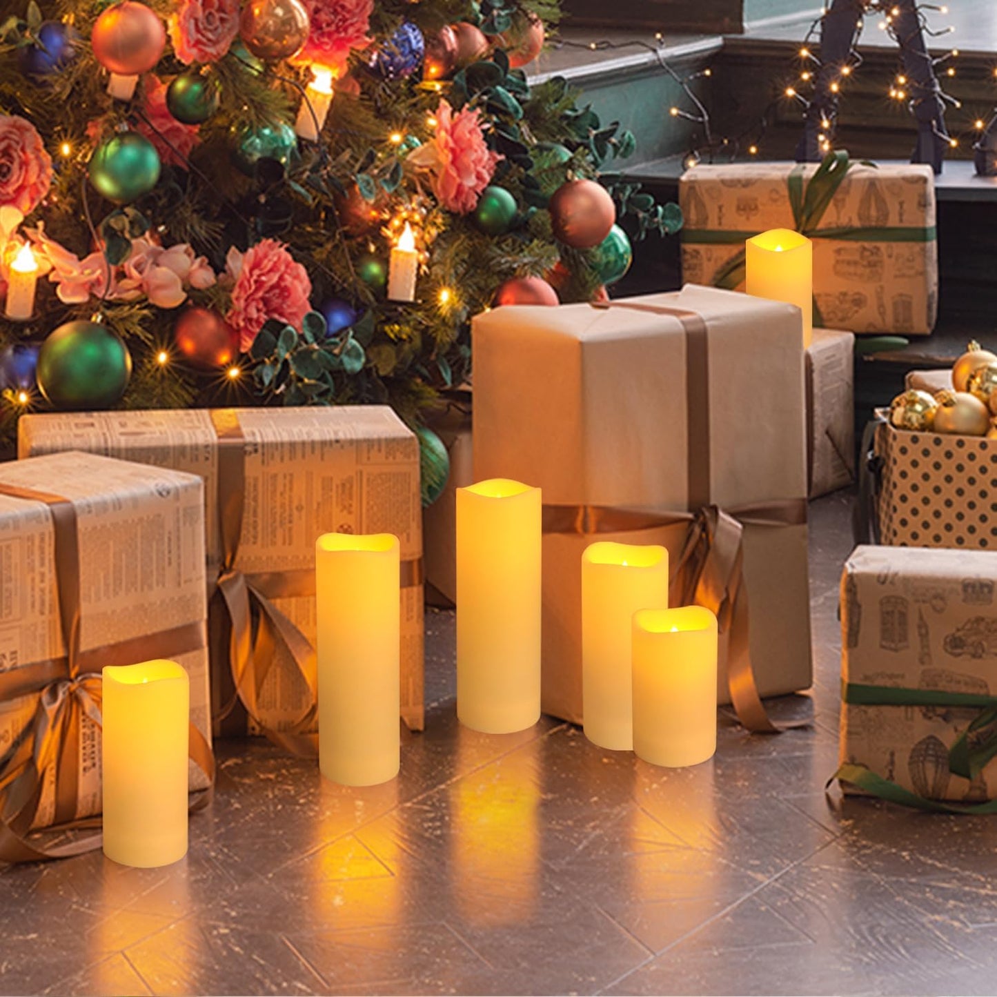24pack Flickering Flameless Candle with Remote (D2.2 X H4 ”5” 6” inch), 24-Hour Cycling Waterproof Fake LED Lights for home décor, Table Decorations, Wedding, Anniversary, Halloween, Christmas