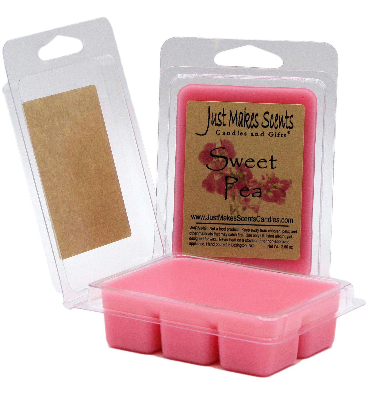 2 Pack - Sweet Pea Scented Wax Melts by Just Makes Scents