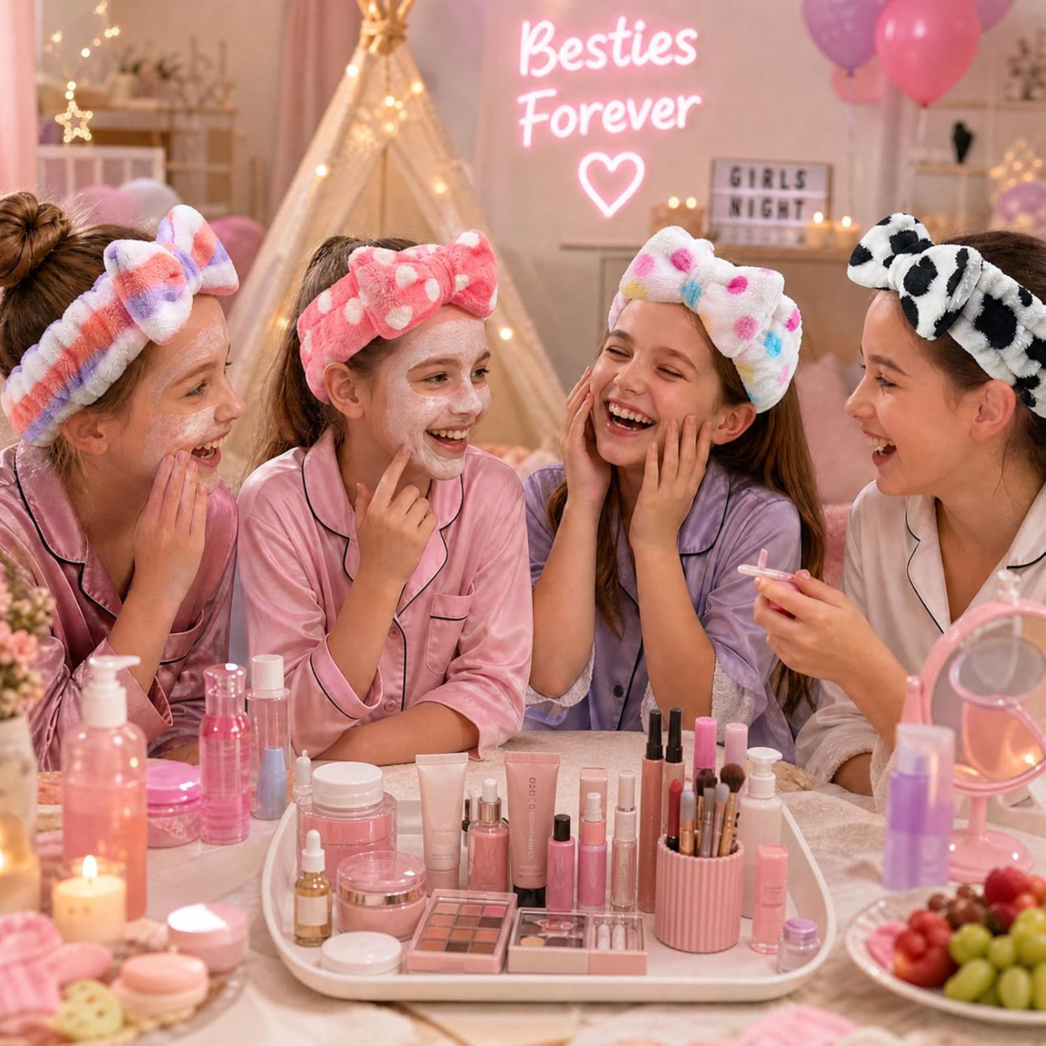 3 otters 8-Pack Spa Headband, Stocking Stuffers for Women Teen Girls, Mom, Girlfriend, Makeup Headband for Washing Face, Skincare, Spa Gifts Basket Party Supplies