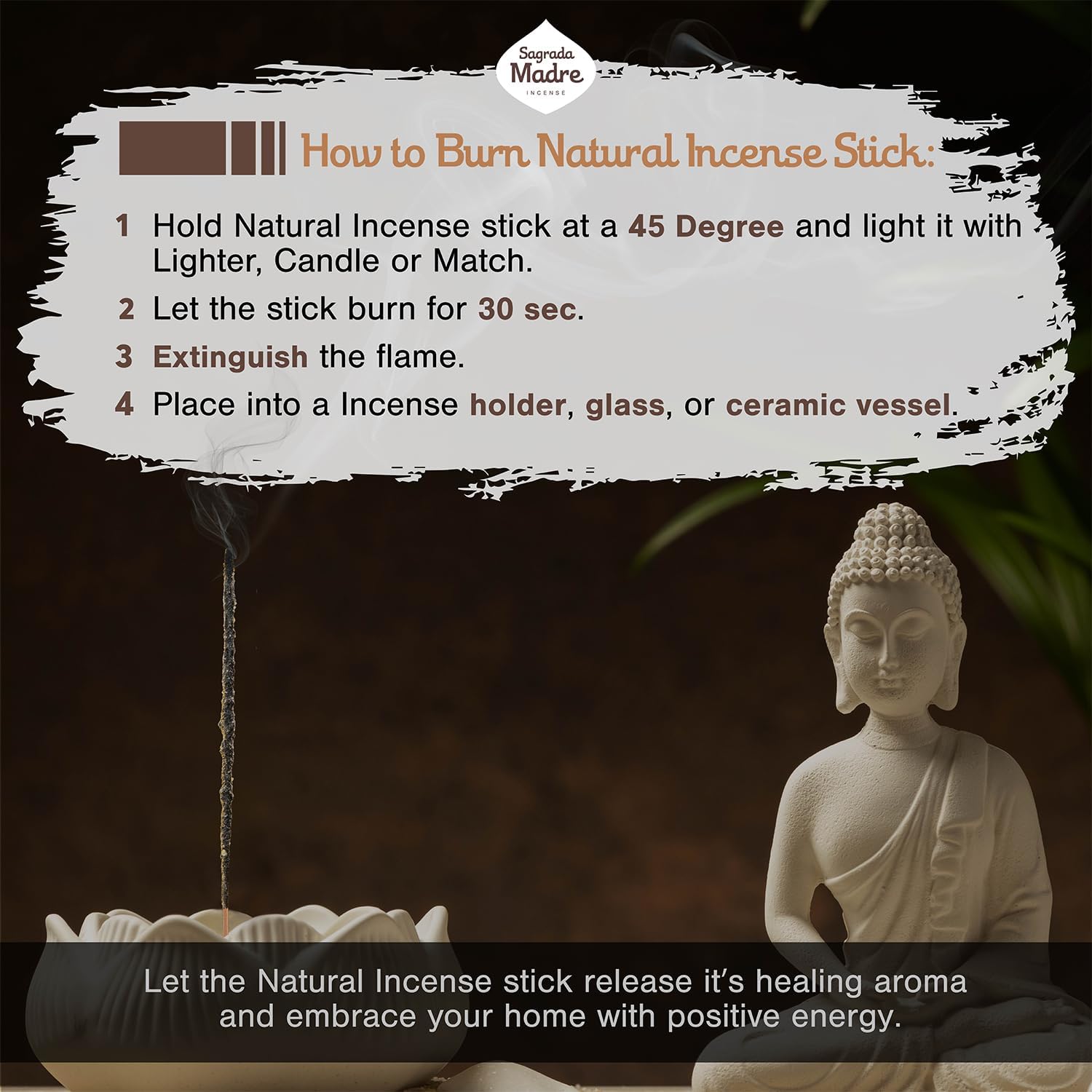 8 pcs Wildly Harvested Thick - Natural Frankincense Incense Sticks, 9” - Eco Friendly, Aromatic Non Toxic Incense Sticks (1hr Burning Time) to Heal & Purify Your Body and Surroundings