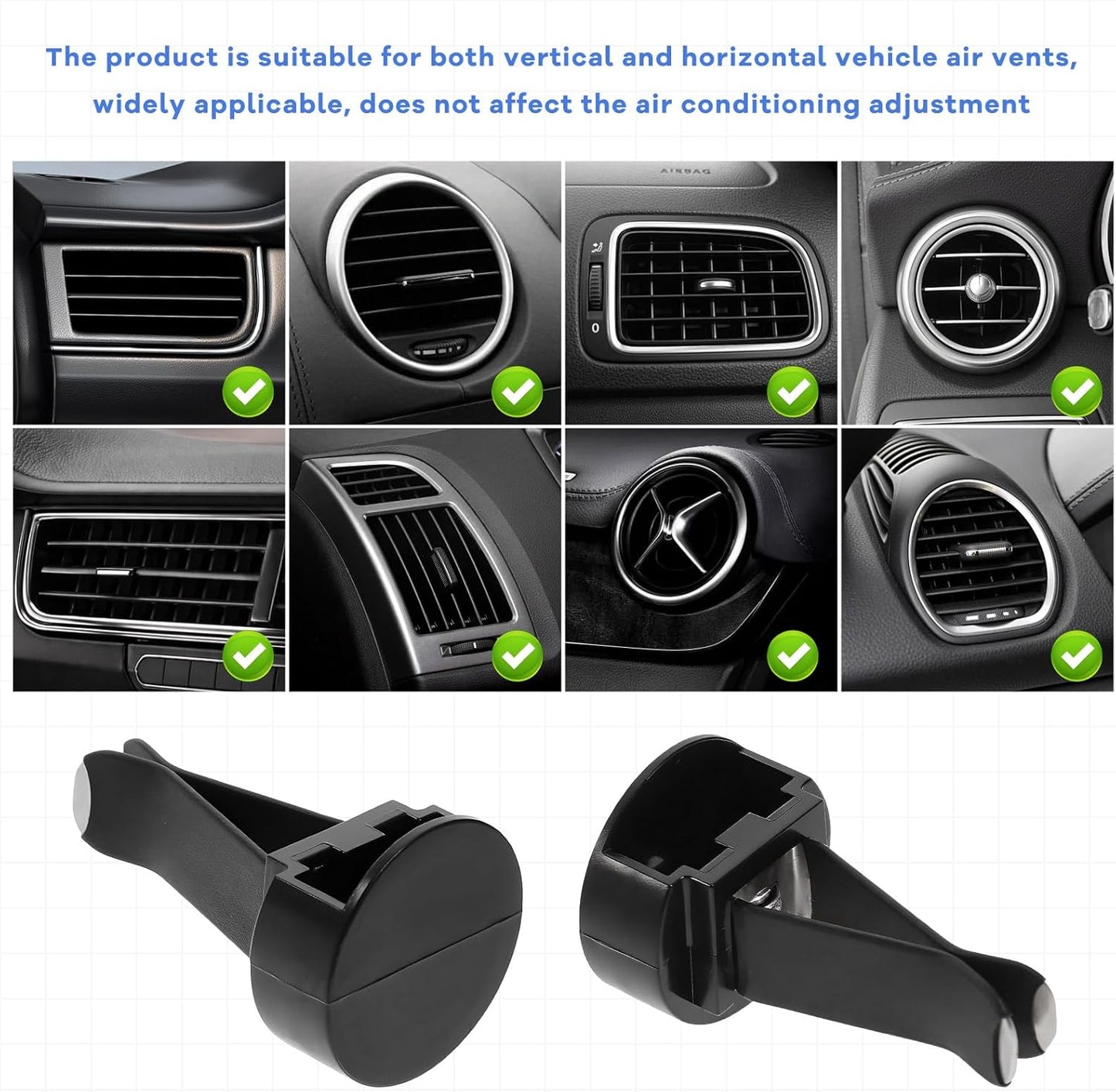 20 PCS Car Metal Air Vent Clips, Auto Air Conditioner Outlet Clip with Round Plastic Slot Head, DIY Freshener Perfume Vent Clamp Replacement for Vehicle Office Home