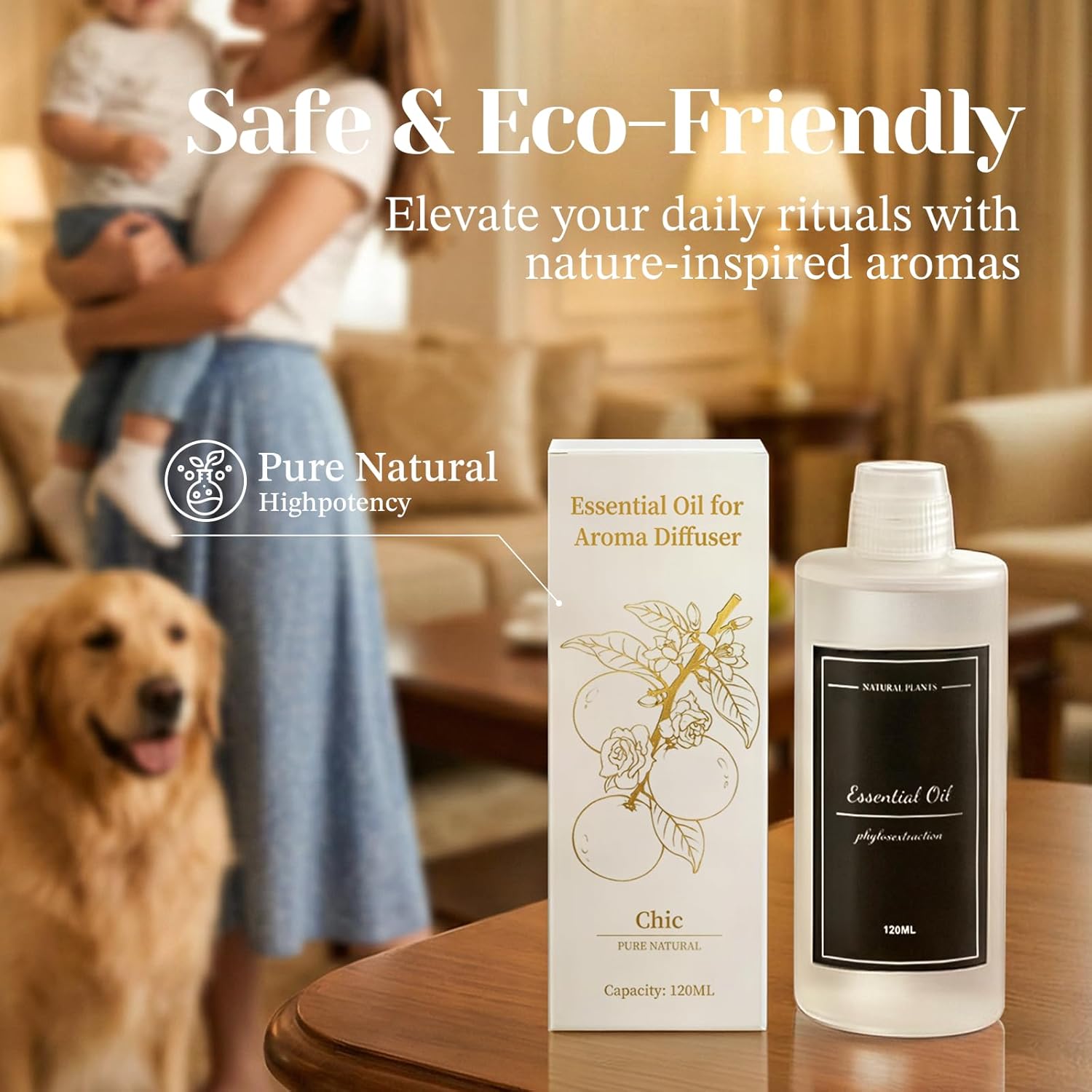 4.06 fl oz (120ml) Diffuser Oil for Home Fragrance Diffusers, Plant-Based & Alcohol-Free, Hotel Collection Essential Oil for Bedroom, Bathroom, Office, Car (Jasmine+Rose)