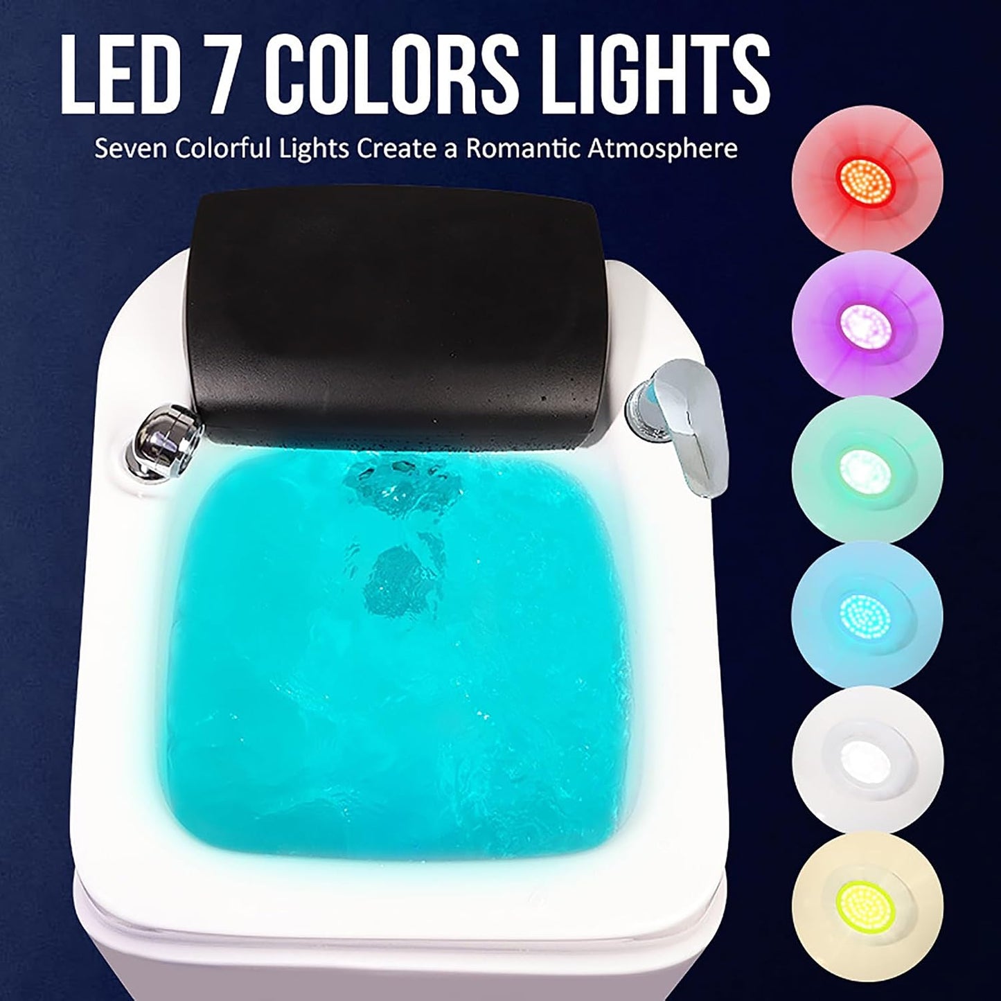 Relaxing Foot Spa Massager with Heat and Bubbles,Acrylic Pedicure Bath with Massaging Tools for Home Salon