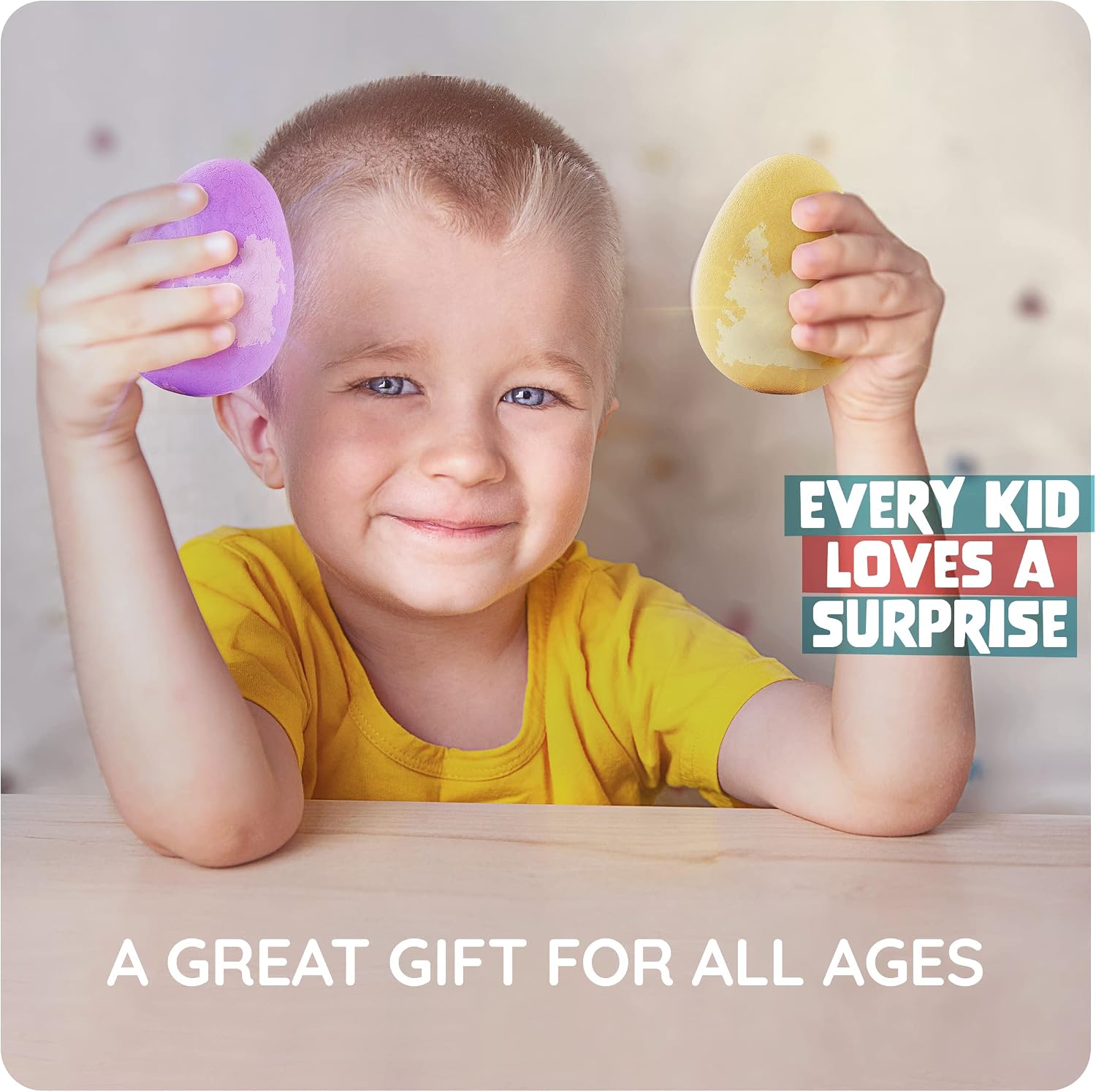 Dan&Darci Dino Egg Bath Bombs for Kids - Easter Basket Stuffers - Kid Baths Bomb with Surprise Inside - Dinosaur Toys Gift for Boys and Girls Ages 6 7 8 Years Old Gifts - Fun Educational Toy Fizzy