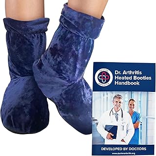 Dr. Arthritis Doctor Developed Heated Booties Foot Warmers for Women Men,Feet Foot Warmer Booties and Handbook Ankle & Feet Warmers (Blue)