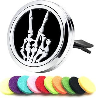 AZNECK Car Diffuser Vent Clips Aromatherapy Essential Oil Car Diffuser Vent Clip Air Freshener 10 Felt Pads Skull Gesture Car Accessories for Women Gifts