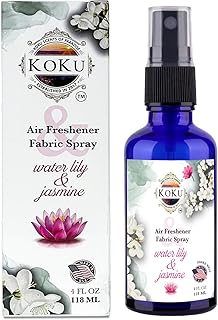Water Lily Jasmine Air Freshener - Room Spray - Odor Eliminator - Deodorizer - Car Air Freshener - Home Spray - Linen Spray - Fabric Refresher - None Toxic - Alcohol Free - Made in USA (4 Oz)