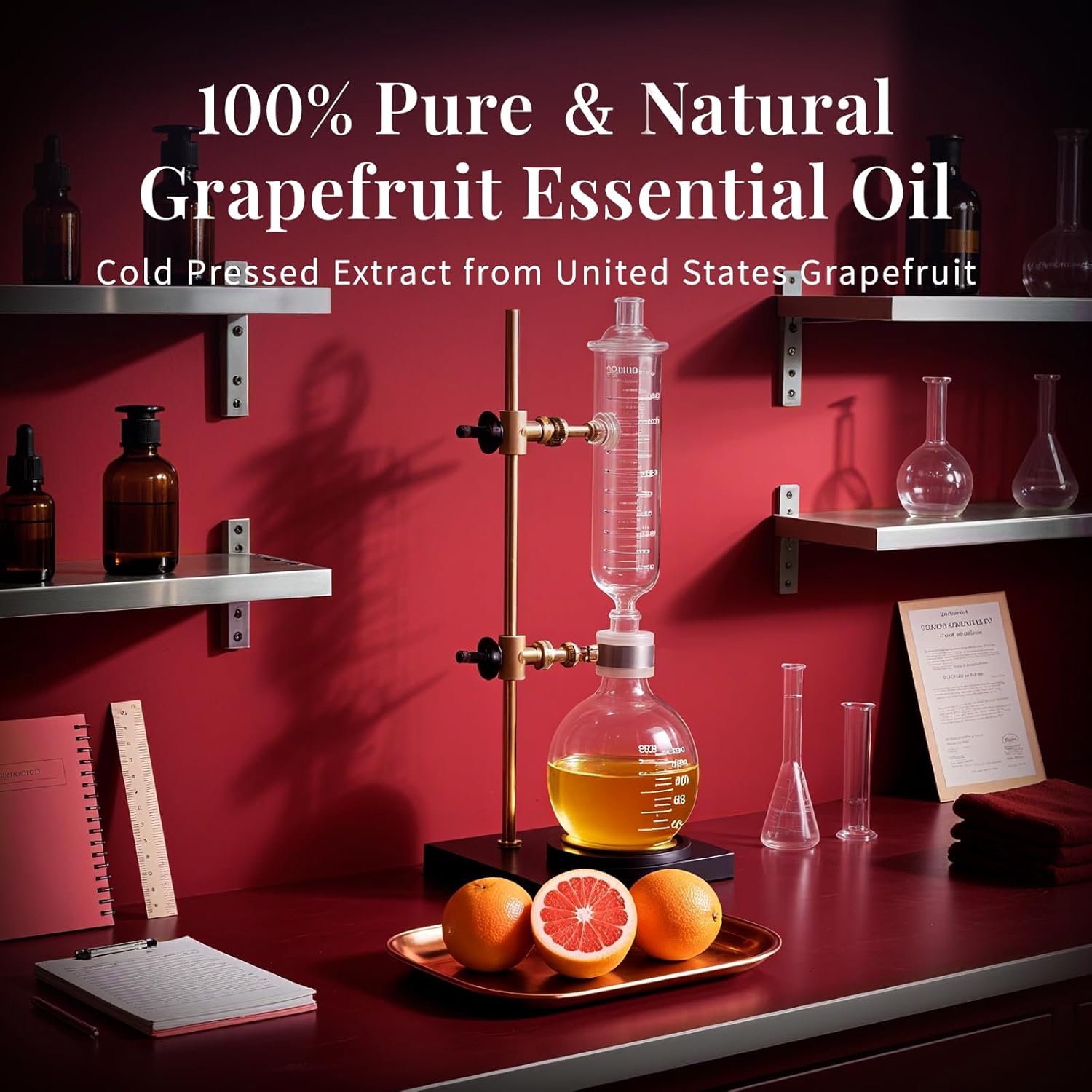SU JUABA Grapefruit Essential Oil 4 Fl Oz, 100% Pure Natural for Massage, Diffuser, Aromatherapy, Hair & Skin Care - 118ML