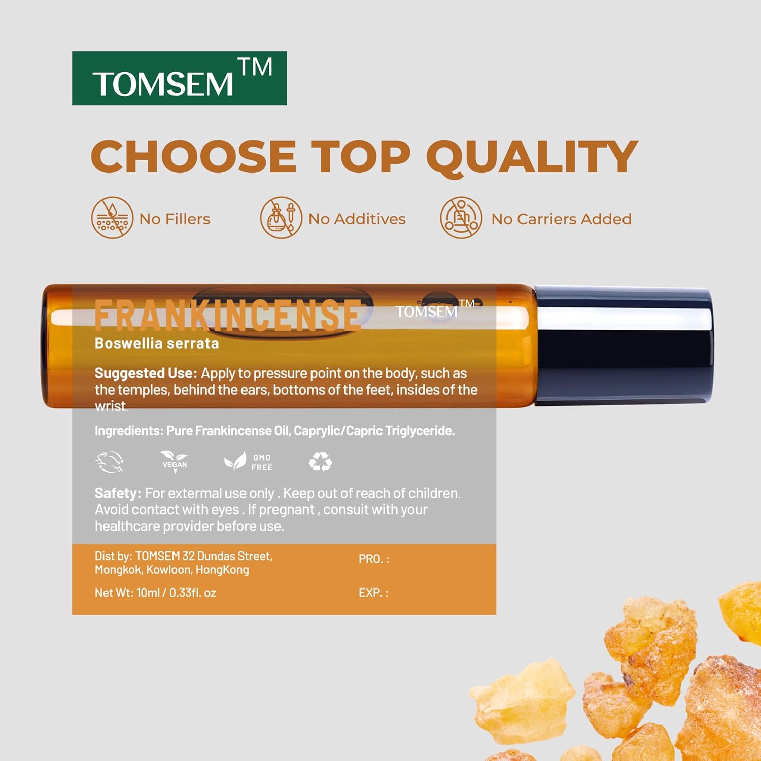 Spanish Frankincense Oil Roll On – Premium 100% Pure & Natural Frankincense Essential Oils - Versatile Aromatherapy for Mind, Body & Skin