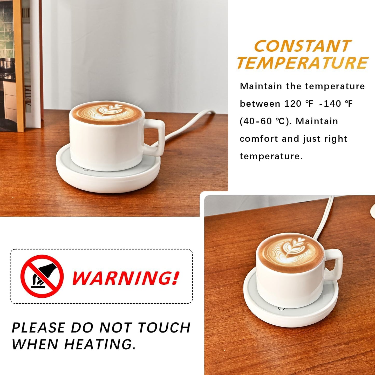 ASAWASA Smart Candle Warmer for Large Jar, Coffee Mug Warmers, with Gravity Switch Auto Shut-On/Off, Safely and evenly Release The Aroma, Keep The Drink at a Pleasant Temperature, A Thoughtful Gifts