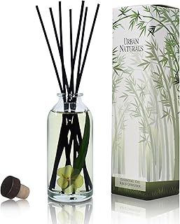 Urban Naturals Lemongrass Verbena Reed Diffuser Scented Sticks Set | (Refresh + Renew) Mind & Body Aromatherapy Collection | Essential Oil Botanical Room Scent