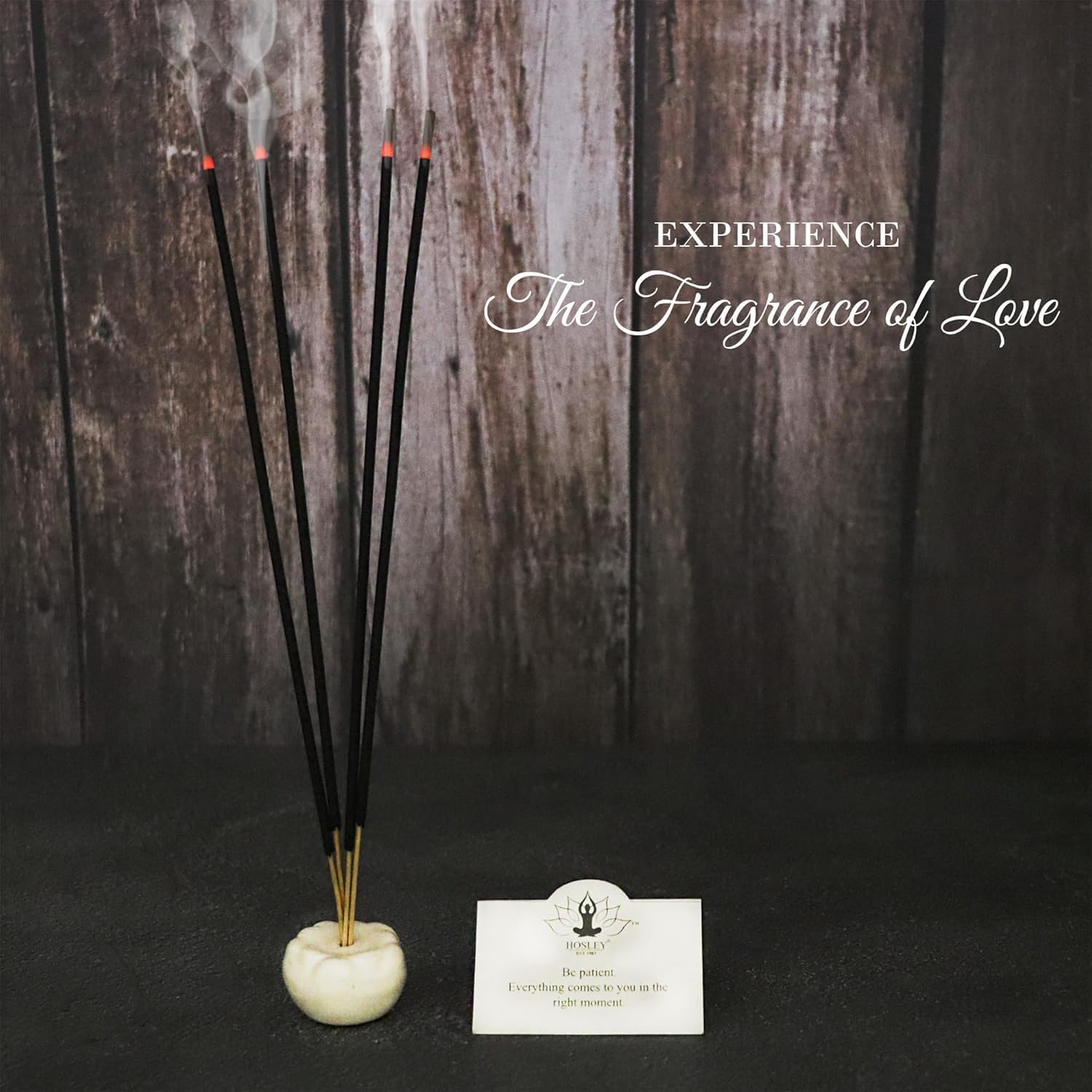 Hosley 40 Pack Incense Sticks – Rustic Sandalwood – Perfect for Home, Meditation & Aromatherapy