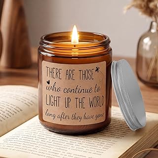 MULCHUM Lavender Scented Candle, Memorial Gift for Loss of Loved One, Relaxing Natural Soy Wax Jar Candle for Sympathy Gift Stress Relief, 7oz 45 Hours Long Lasting Burn