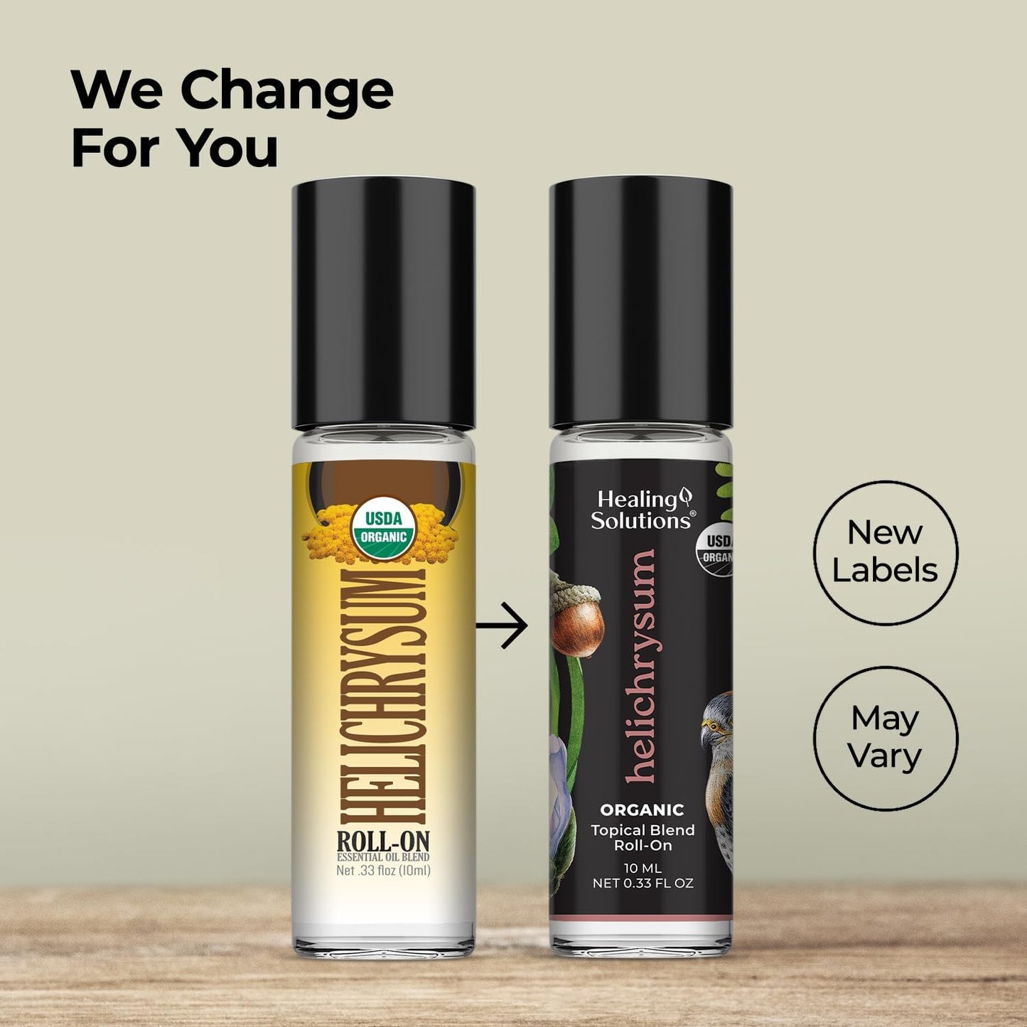 Healing Solutions - (2 Pack) Helichrysum Essential Oil Organic Roll On Set USDA Certified Roller - Perfume, Body Massage, Skin - Helichrysum Organic Essential Oil Roller for Skin & Bruises