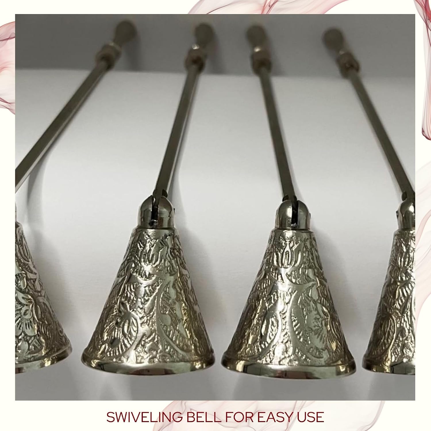 Biedermann & Sons Ornate Traditional Metal Candle Flame Snuffer, Nickel - 9 Inch Long