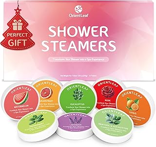 ORIENTLEAF Shower Steamers Aromatherapy, Self Care Birthday Gifts for Women, 8 Pack Mothers Day Gifts, Stocking Stuffers Christmas Gift for Mom Men Teen Girls Adults, Stress Relief Shower Bombs
