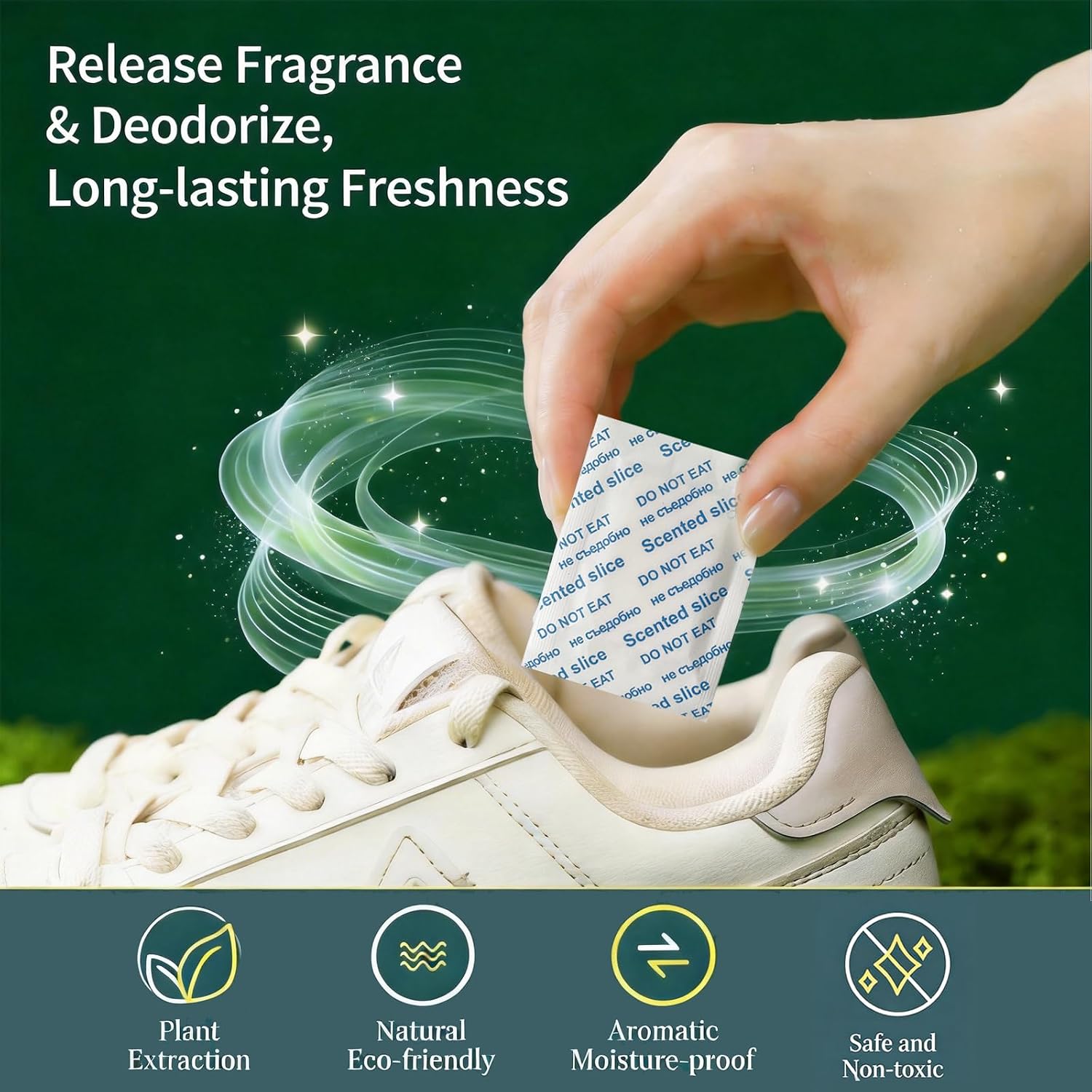20 Pcs Closet Odor Eliminator Scented Sachets for Shoes, Closets, Dresser Drawers, Odor Elimination, Long-Lasting Freshness (Jasmine Scent)