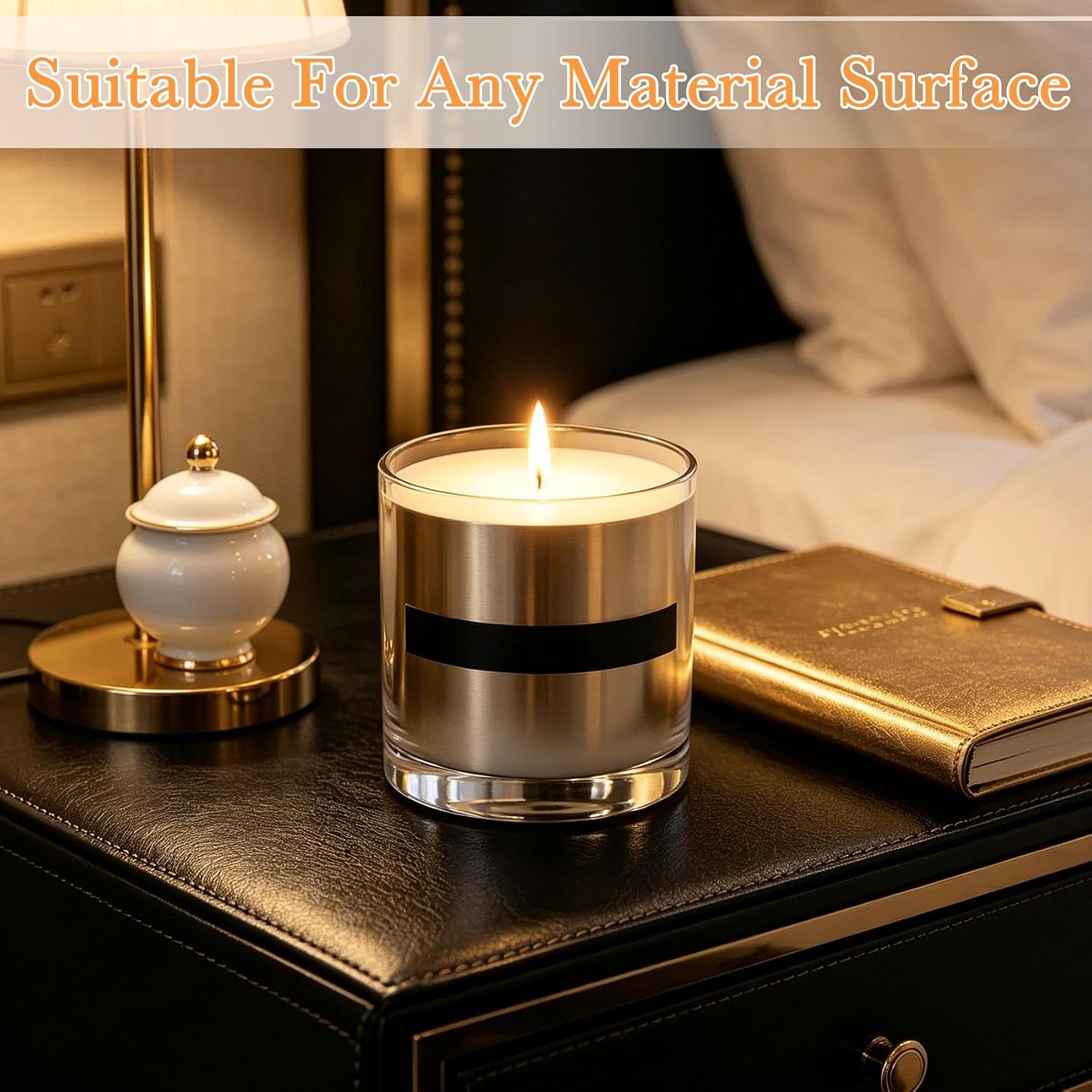 42pcs Match Striker Stickers, Rectangular Adhesive Match Strips for Candles Fireplace Bottles Jars, Portable Matches Striker Strips for Camping Hiking Outdoor DIY Crafts - Black