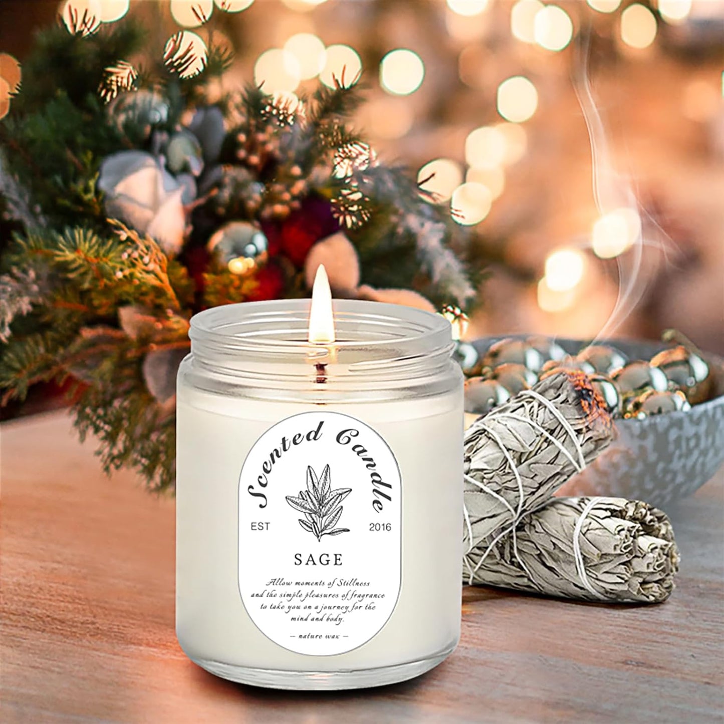 Scented Candle Gift Set, 4 Pack Soy Wax Scented Candles for Home – Lavender, Sage & Ponderosa Pine – Aromatherapy Candles for Relaxation, Stress Relief & Gifts for Women