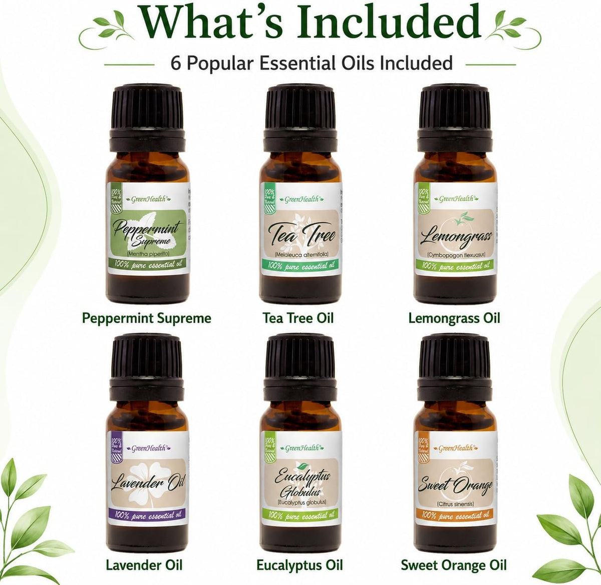 GreenHealth Top 6 Essential Oil Gift Set