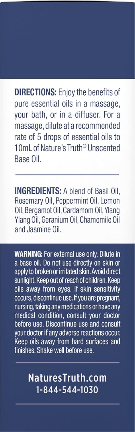 Nature's Truth Essential Oil, Mental Clarity, 0.51 Fluid Ounce, Clear