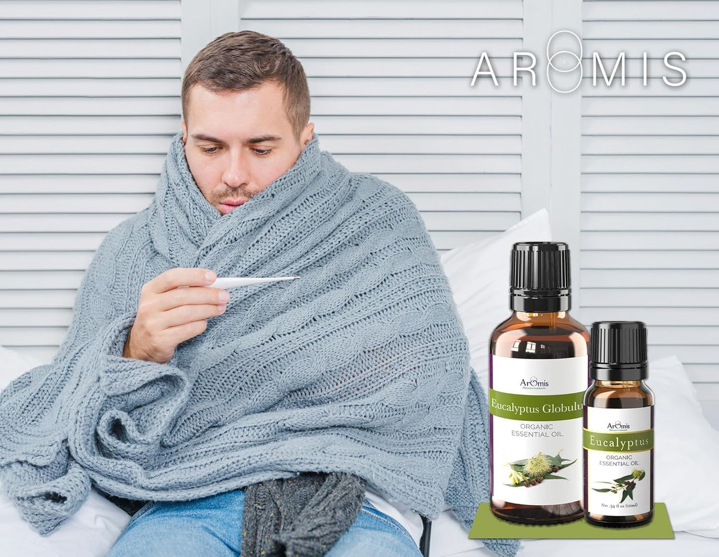 ArOmis Eucalyptus Globus Essential Oil - Certified Organic - 100% Pure Therapeutic Grade - Undiluted, Natural, Premium, Massage Oil, Oils Perfect for Aromatherapy, Diffuser