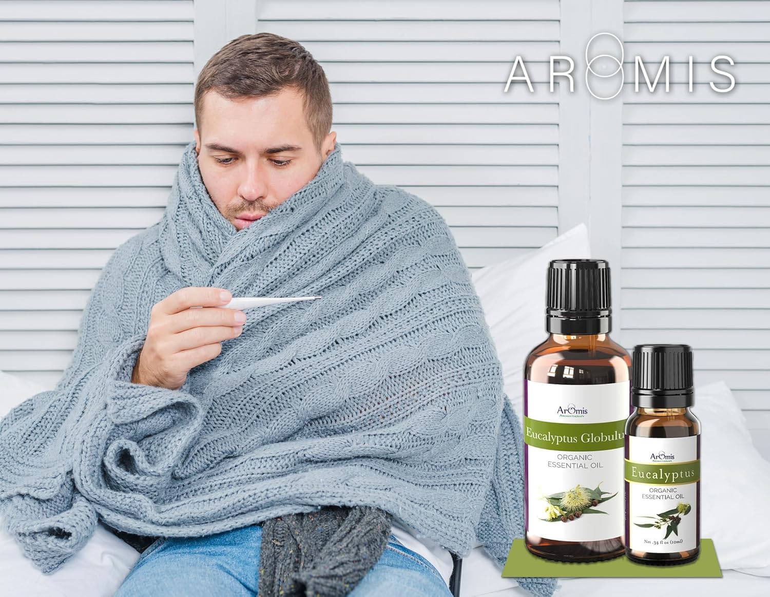 ArOmis Eucalyptus Globus Essential Oil - Certified Organic - 100% Pure Therapeutic Grade - Undiluted, Natural, Premium, Massage Oil, Oils Perfect for Aromatherapy, Diffuser