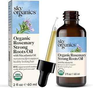 Sky Organics - Organic Rosemary Oil with Strong Roots - Hair Growth Serum with Macadamia, Jojoba & Essential Oils for Scalp - Natural Beauty and Hair Care - 2 fl oz