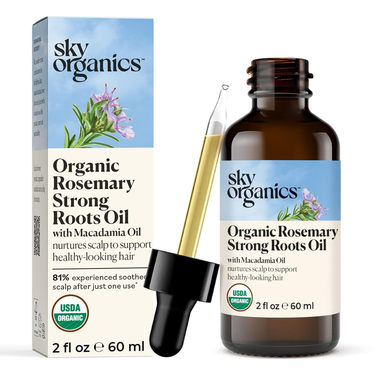Sky Organics - Organic Rosemary Oil with Strong Roots - Hair Growth Serum with Macadamia