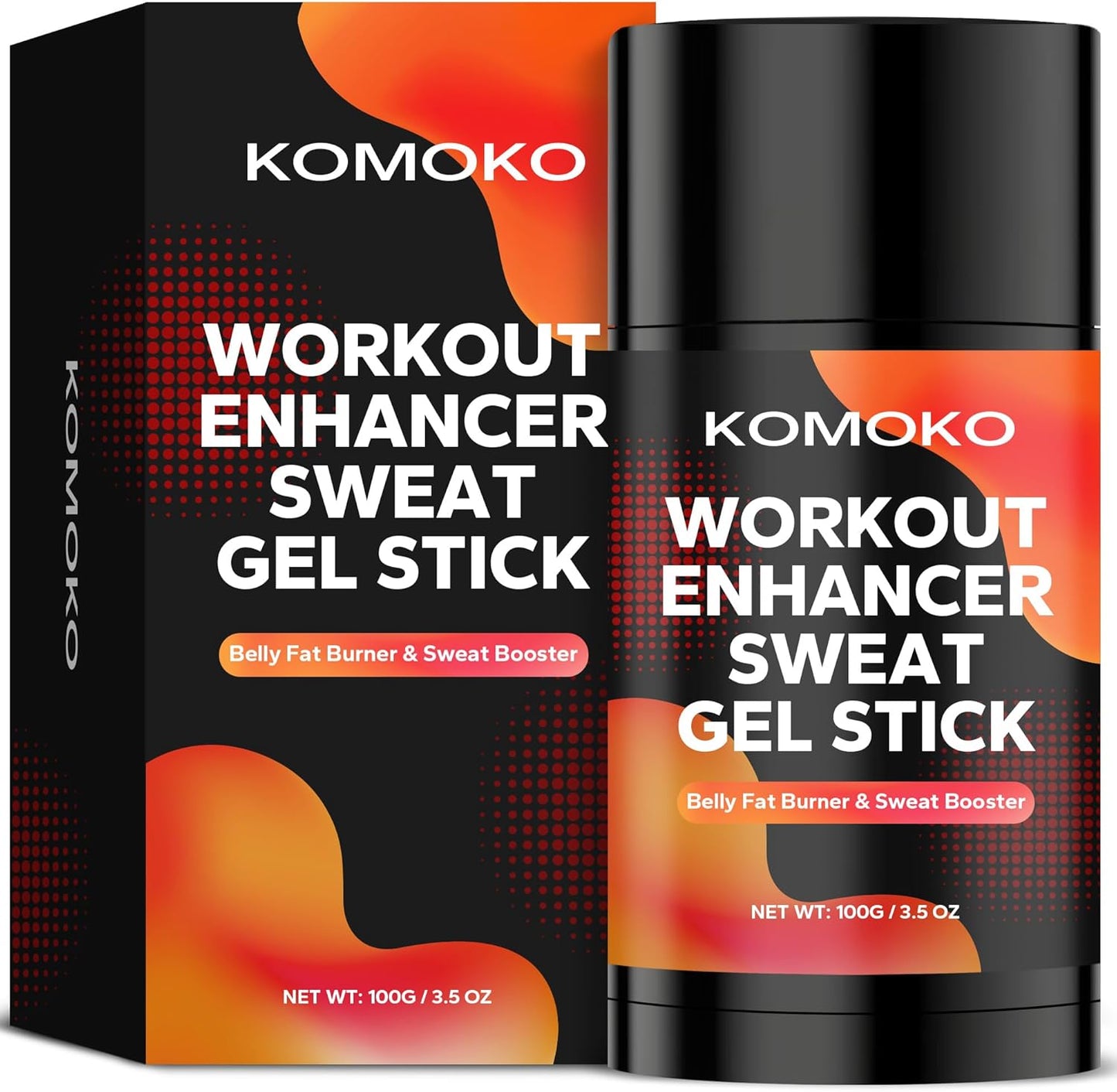 Komoko Fat Burning Sweat Gel Stick (3.5 oz), Workout Enhancer Roll-On Gel Stick, Sweat Cream for Stomach Fat, Belly Fat Burner & Waist Trainer Gel for Women & Men