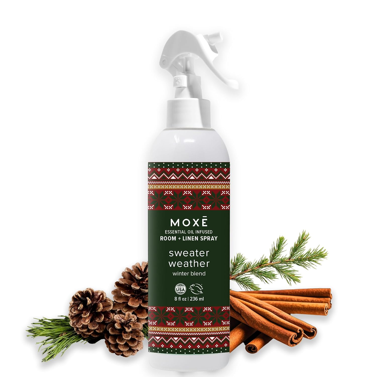 Sweater Weather Room & Linen Spray | Holiday Aromatherapy Mist with Douglas Fir, Cedarwood, Sandalwood, Cassia, Clove & Vanilla Essential Oils | Cozy Seasonal Scent for Home