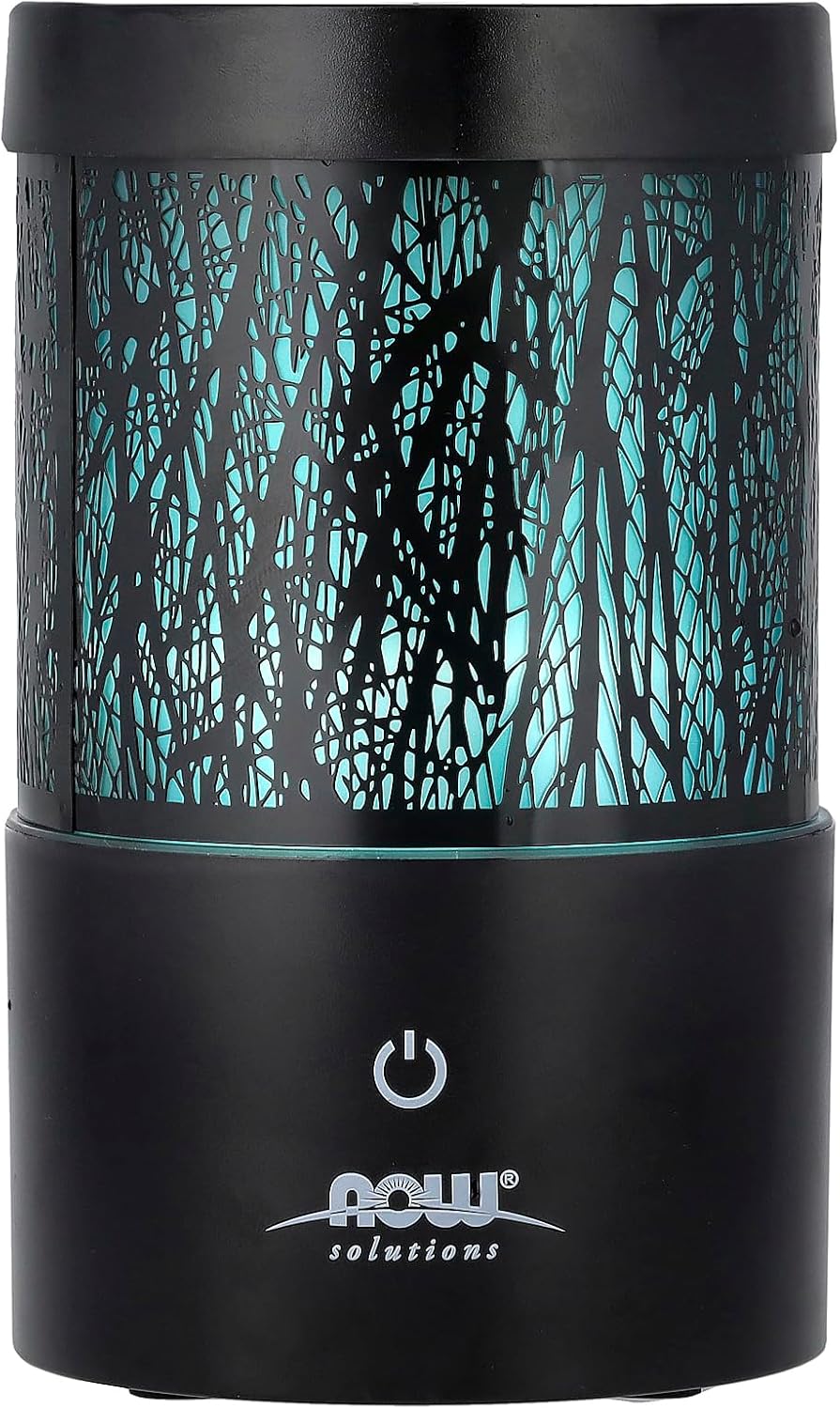 NOW Essential Oils, Metal Touch Ultrasonic Aromatherapy Oil Diffuser, Extremely Quiet and Heat Free, Color Changing LED