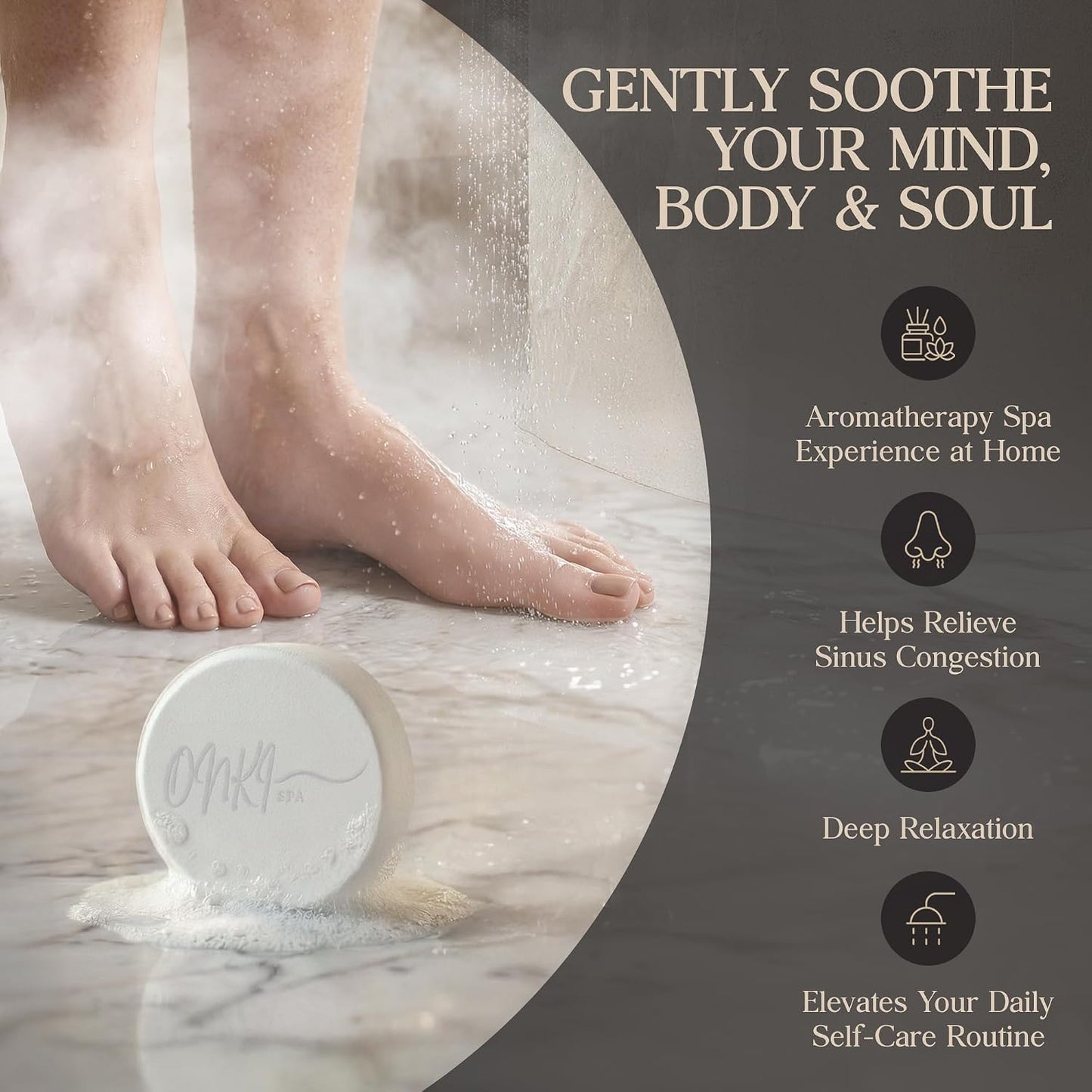 Sandalwood Shower Steamers Aromatherapy 6 Pack – Hinoki Sandalwood Shower Steamer for Relaxation, Self Care & Stress Relief – Woody Spa Shower Bombs for Women & Men, Fathers Day Gift for Dad